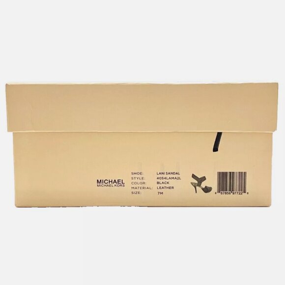 NEW MICHAEL KORS LANI SANDALS BLACK LEATHER 4" HEELS GOLD TORTOISE SHELL PUMPS 7 - Picture 6 of 13